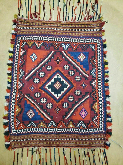 3' X 4' Antique Handmade Turkish Wool Kilim Rug Decorative Seat Cover - Nuvé