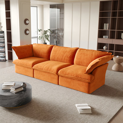 Sabi Modular Boucle Cloud Sofa - Orange - 3-Seater Sofa - Nuvé
