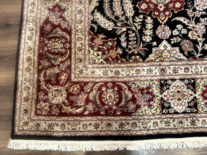 Sino Persian Rug 9x12, Black & Maroon, Wool and Silk, Allover Pattern - Nuvé