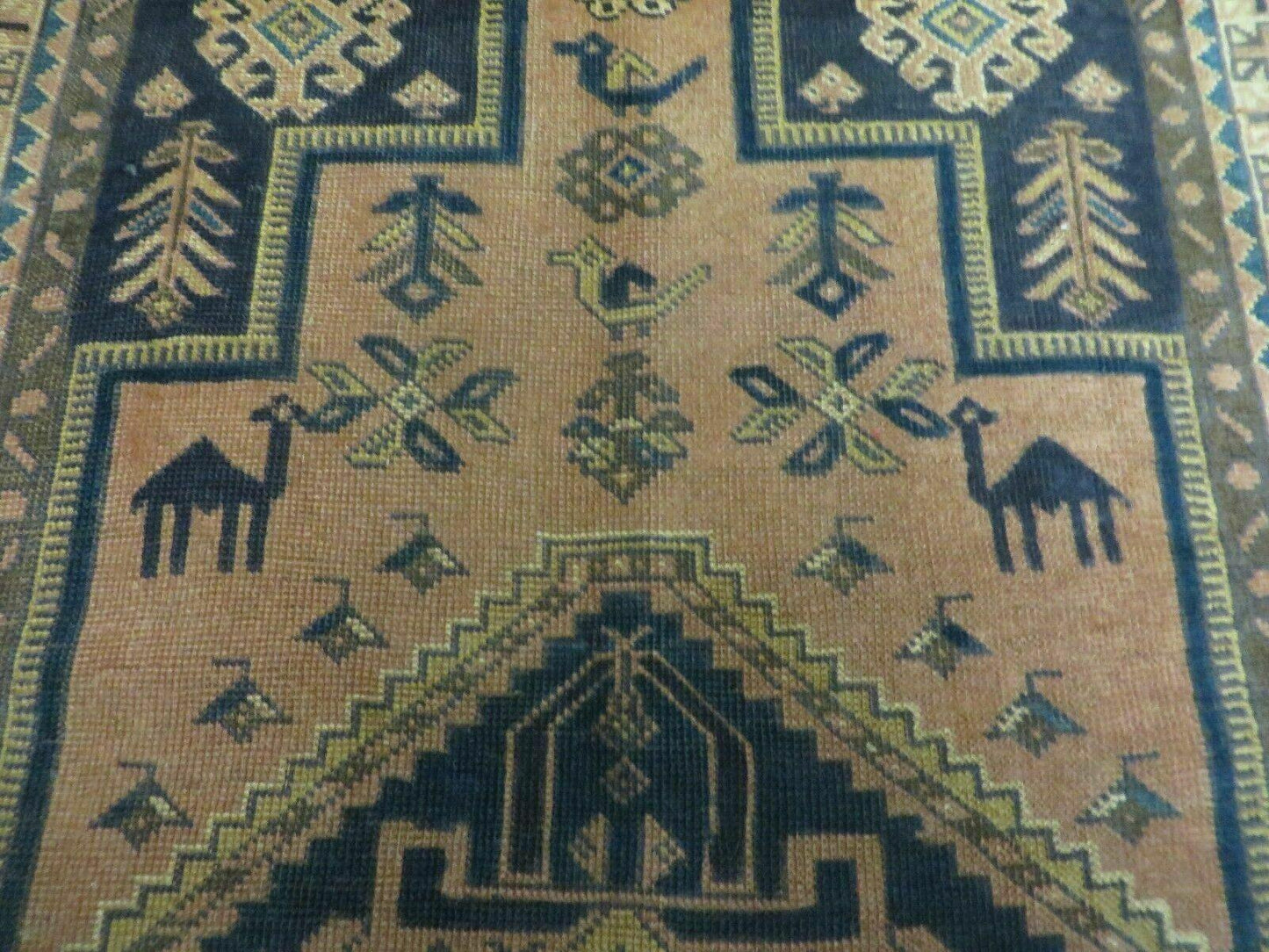 4' X 6' Antique Handmade Turkish Anatolian Wool Rug Camel Vegetable Dyes - Nuvé