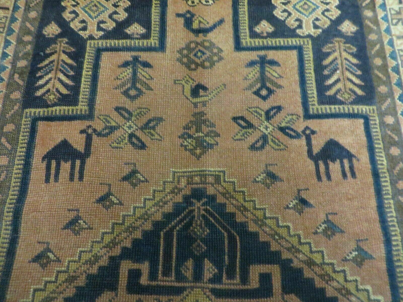 4' X 6' Antique Handmade Turkish Anatolian Wool Rug Camel Vegetable Dyes - Nuvé
