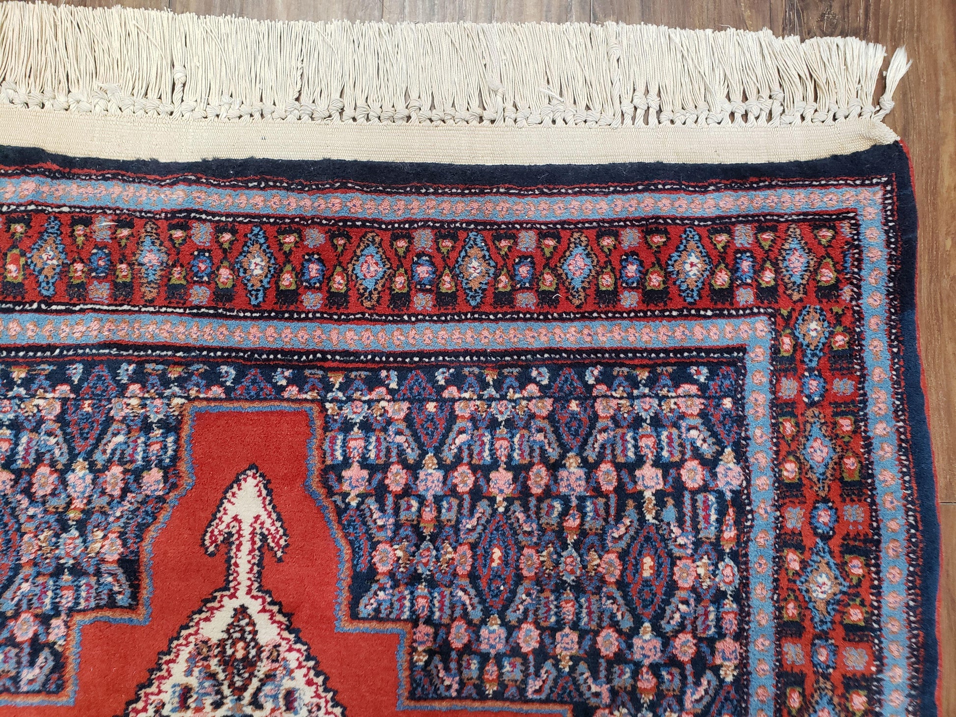 4x6 Western Kurdistan Kurdish Carpet Senneh Wool Area Rug Veg Dyes Red Blue Nice - Nuvé