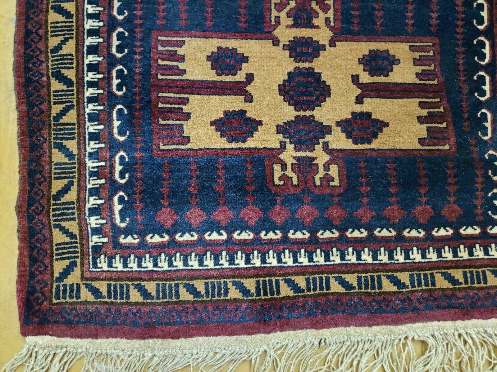 3' X 4' Vintage Handmade Balouchi Balouch Tribal Wool Rug Nice - Nuvé