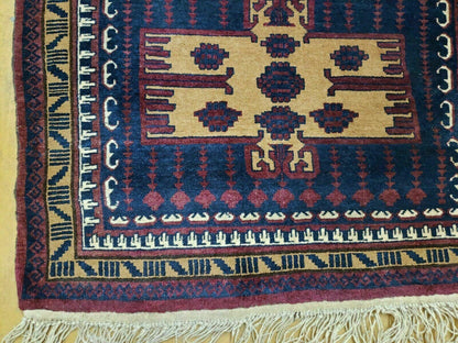 3' X 4' Vintage Handmade Balouchi Balouch Tribal Wool Rug Nice - Nuvé