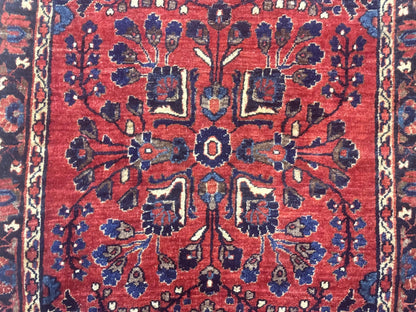 Small Red Persian Sarouk Rug 2.7 x 4.9, Floral, Antique - Nuvé