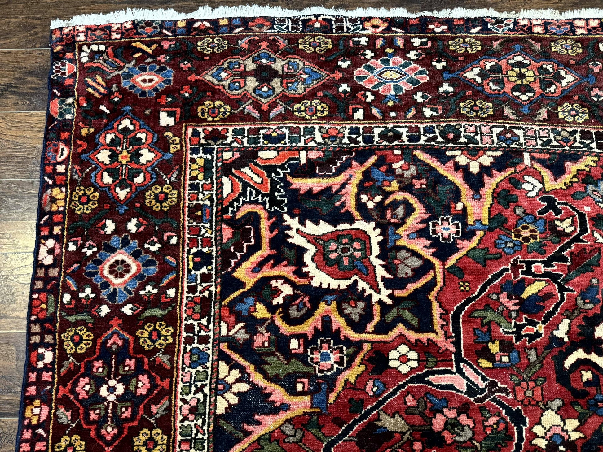 Rare Persian Bakhtiari Rug 10x13, Red, Semi Antique, Large Persian Carpet, Handmade - Nuvé