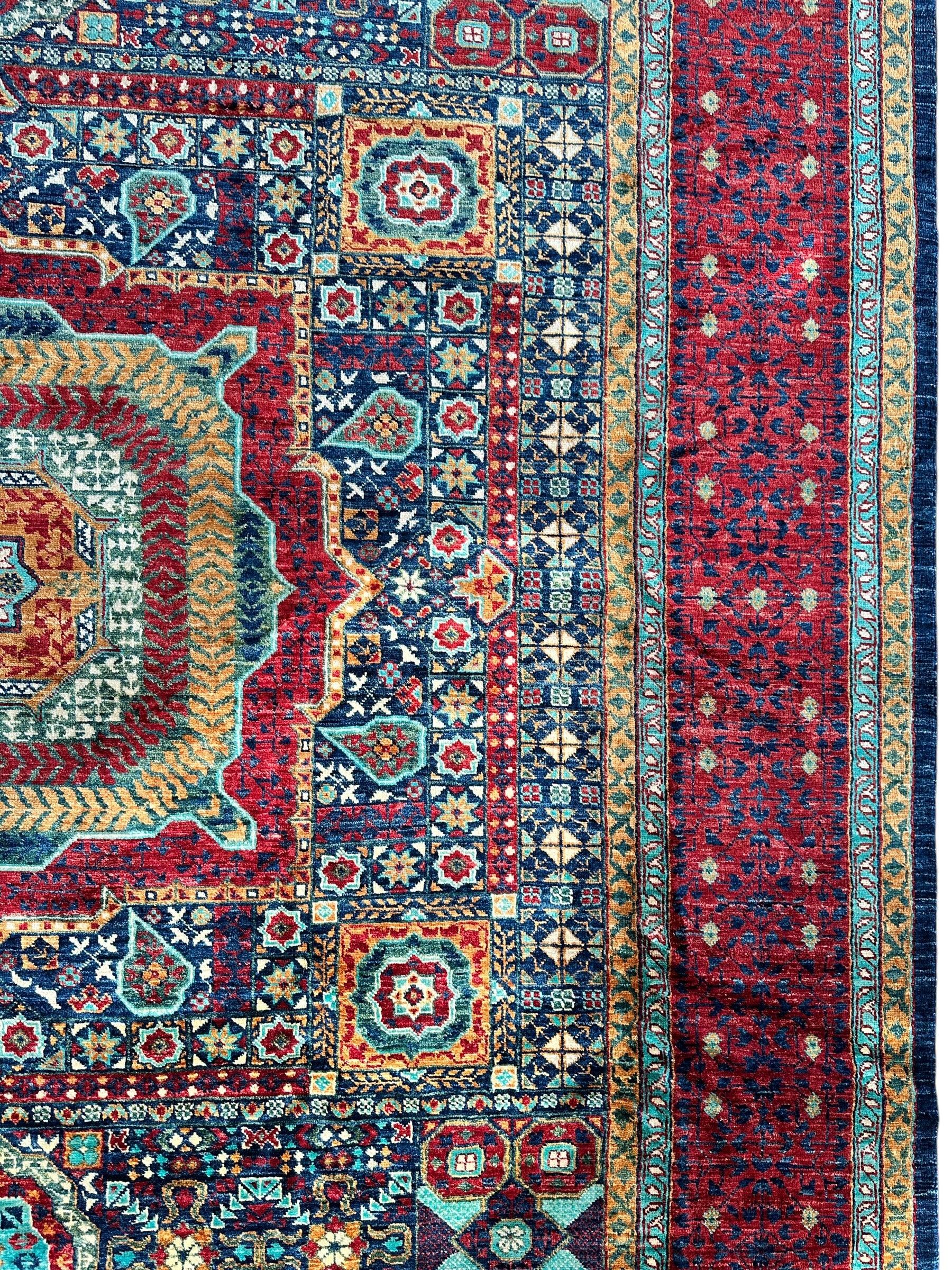 Hand-Knotted Mamluk Wool Rug – 8'4" x 9'9" – Intricate Geometric Masterpiece - Nuvé