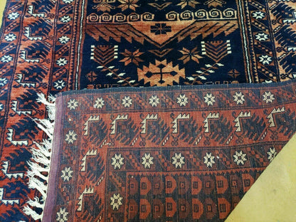 3' 4" X 5' 6" Vintage Handmade Pakistan Balouchi Balouch Tribal Wool Rug Nice - Nuvé