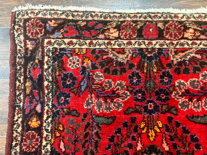 Persian Rug 3x5, Red Tribal Rug, Semi Antique, Wool Rug 3 x 5, Persian Hamadan Rug - Nuvé