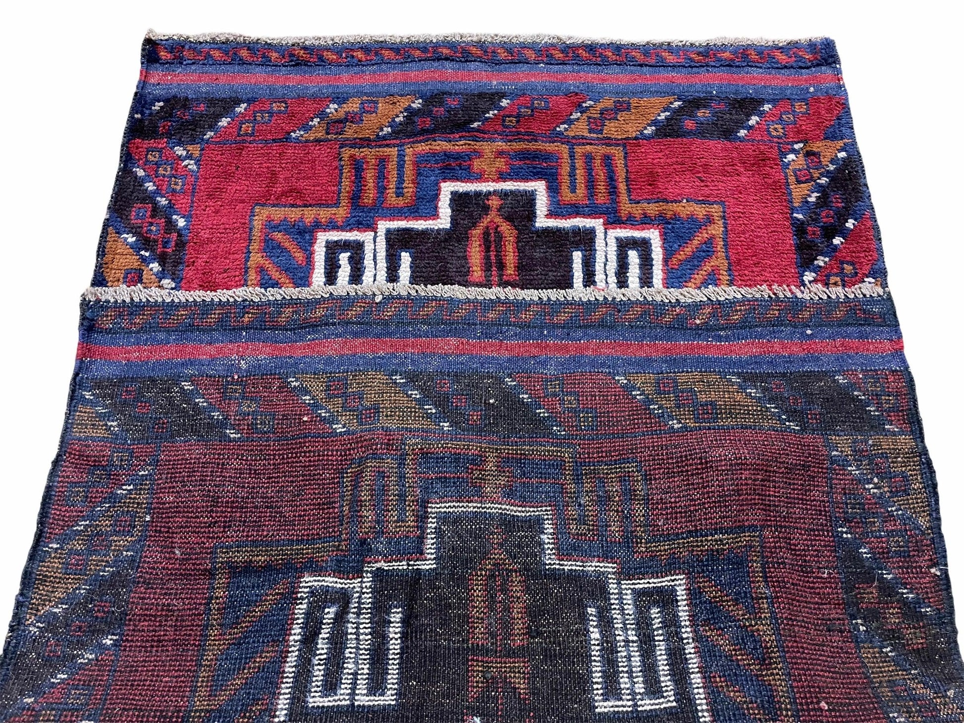 3 X 5 Vintage Handmade Tribal Wool Rug Balouchi Rug Afghan Rug Red Beige Nice - Nuvé
