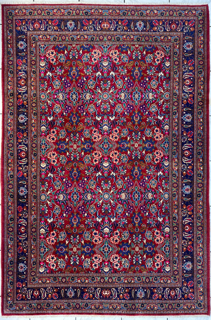 Persian Mashhad I Fine Allover Rug Wool 7 x 10 - Nuvé