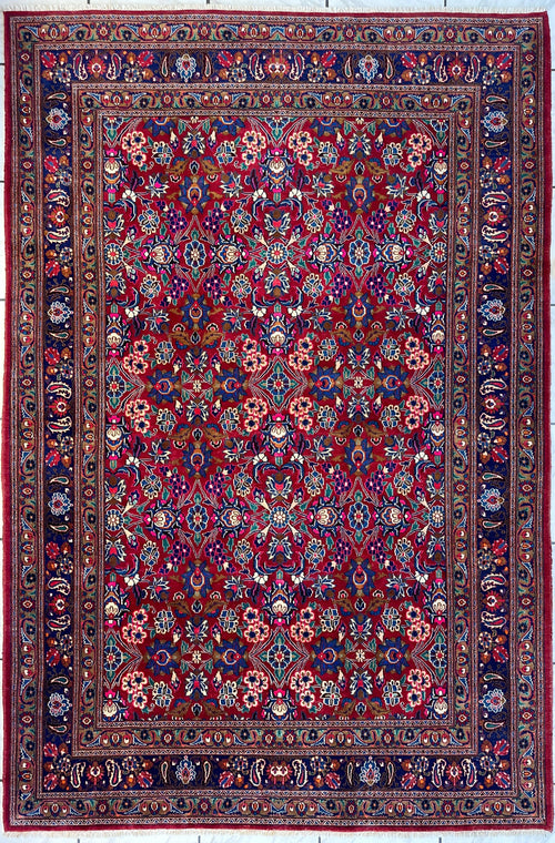 Persian Mashhad I Fine Allover Rug Wool 7 x 10 - Nuvé