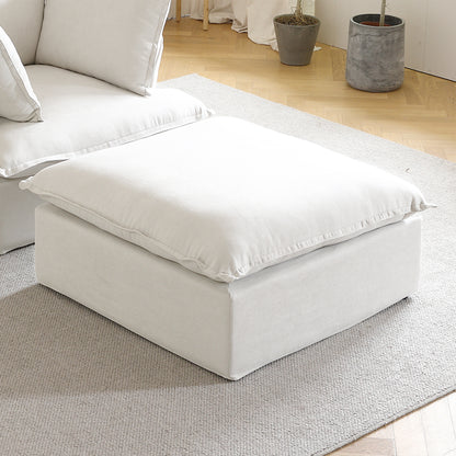 Sabi Modular Boucle Cloud Sofa - Snow White - Single Ottoman - Nuvé