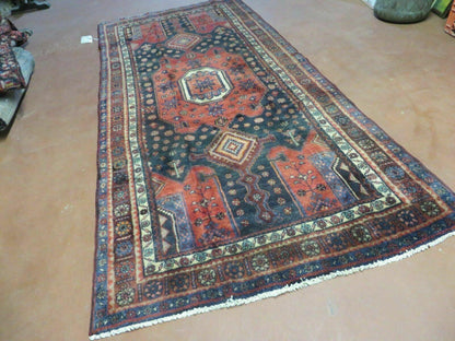 4' X 9' Antique Handmade Turkish Tribal Oriental Geometric Wool Rug # 605 - Nuvé