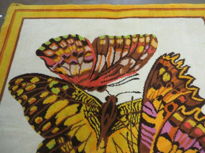 4' X 6' Tartare Modern Hand Knotted Spainsh Wool Rug Butterfly Getting Wings Nice - Nuvé