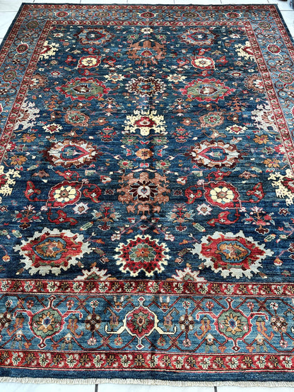 Trasitional Serapi Ghazni Wool Rug – 8' x 10’ – Intricate Floral Design - Nuvé