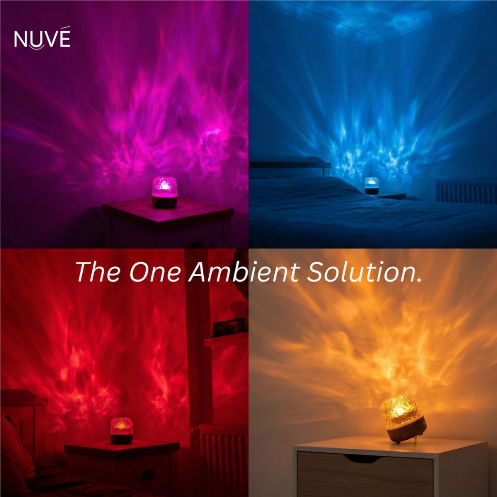 Nuvé Luma Harmonia skincare device with sleek white design and touch control interface on a clean background