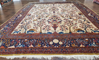 Antique Persian Kashan Tree of Life Rug 10x13 - Nuvé