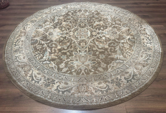 Round Karastan Rug 8x8 ft, Euphoria New Bridge Karastan Rug, Indo Mahal Design - Nuvé