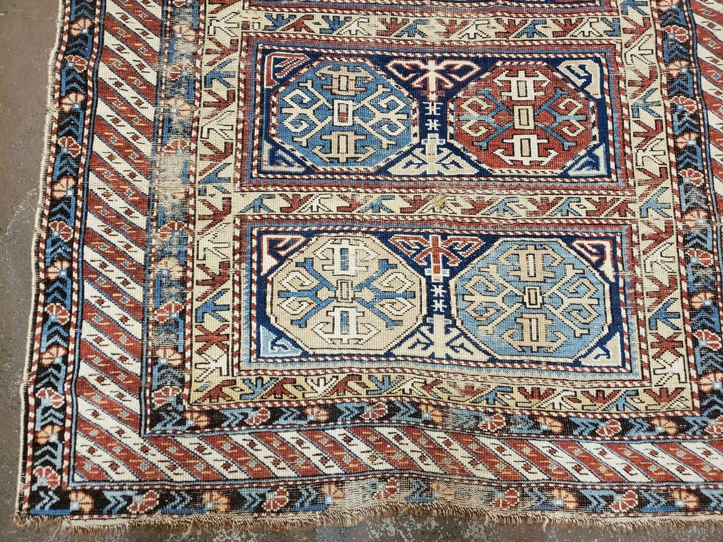 Antique Caucasian Rug 3x5, Shirvan Kazak Tribal Carpet - Nuvé
