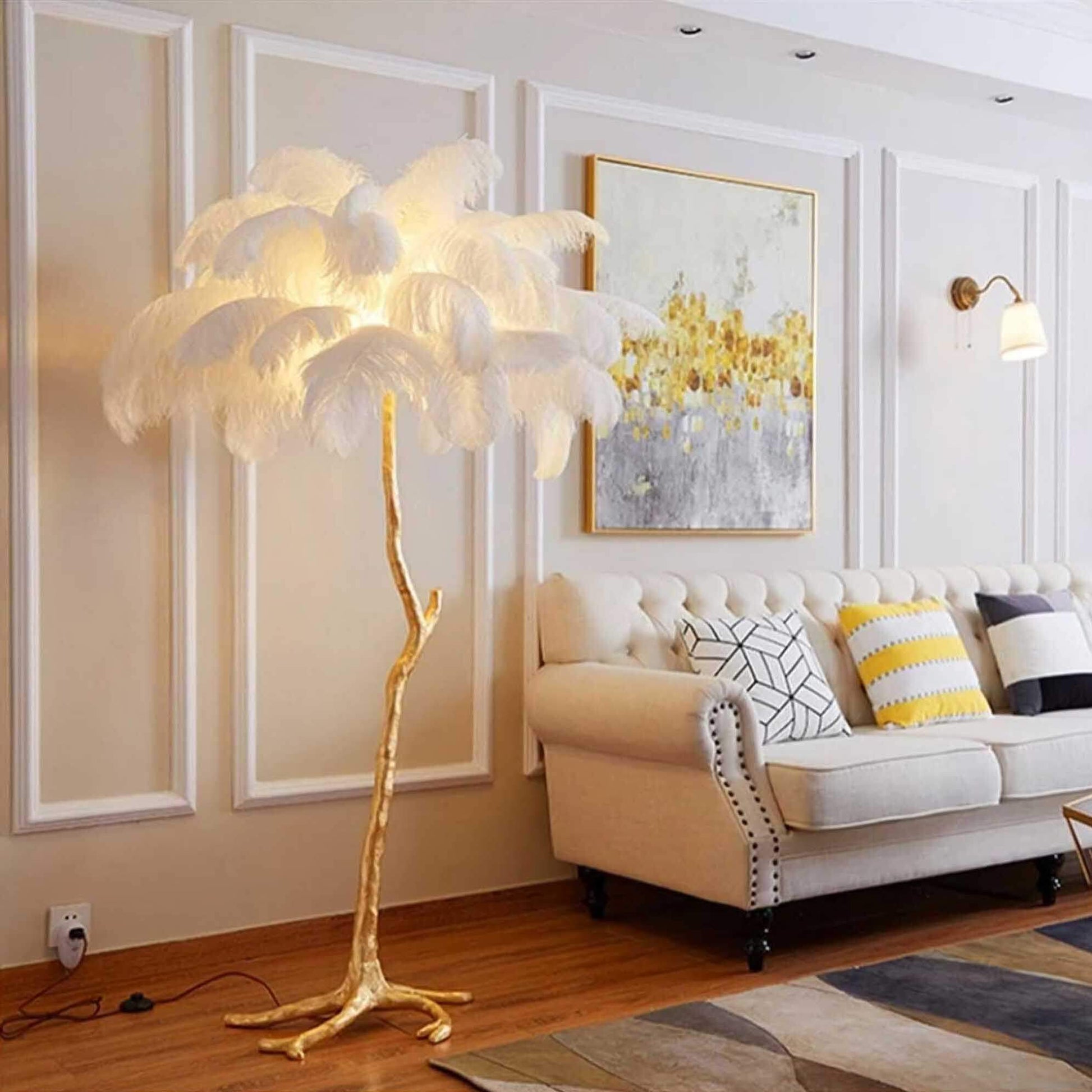 Ostrich Feather Floor Lamp - Nuvé