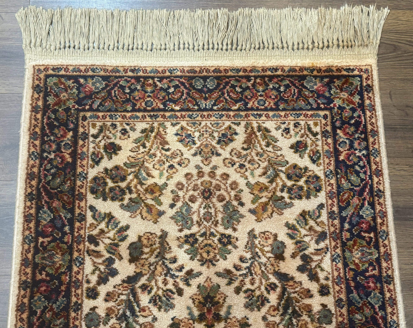 Karastan Rug 2x4, Ivory Sarouk #760, Vintage Wool Small Karastan Carpet, Original 700 Series, Discontinued - Nuvé