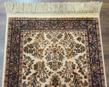 Karastan Rug 2x4, Ivory Sarouk #760, Vintage Wool Small Karastan Carpet, Original 700 Series, Discontinued - Nuvé