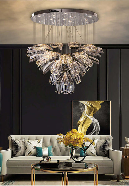 Glass Lotus Chandelier - Nuvé