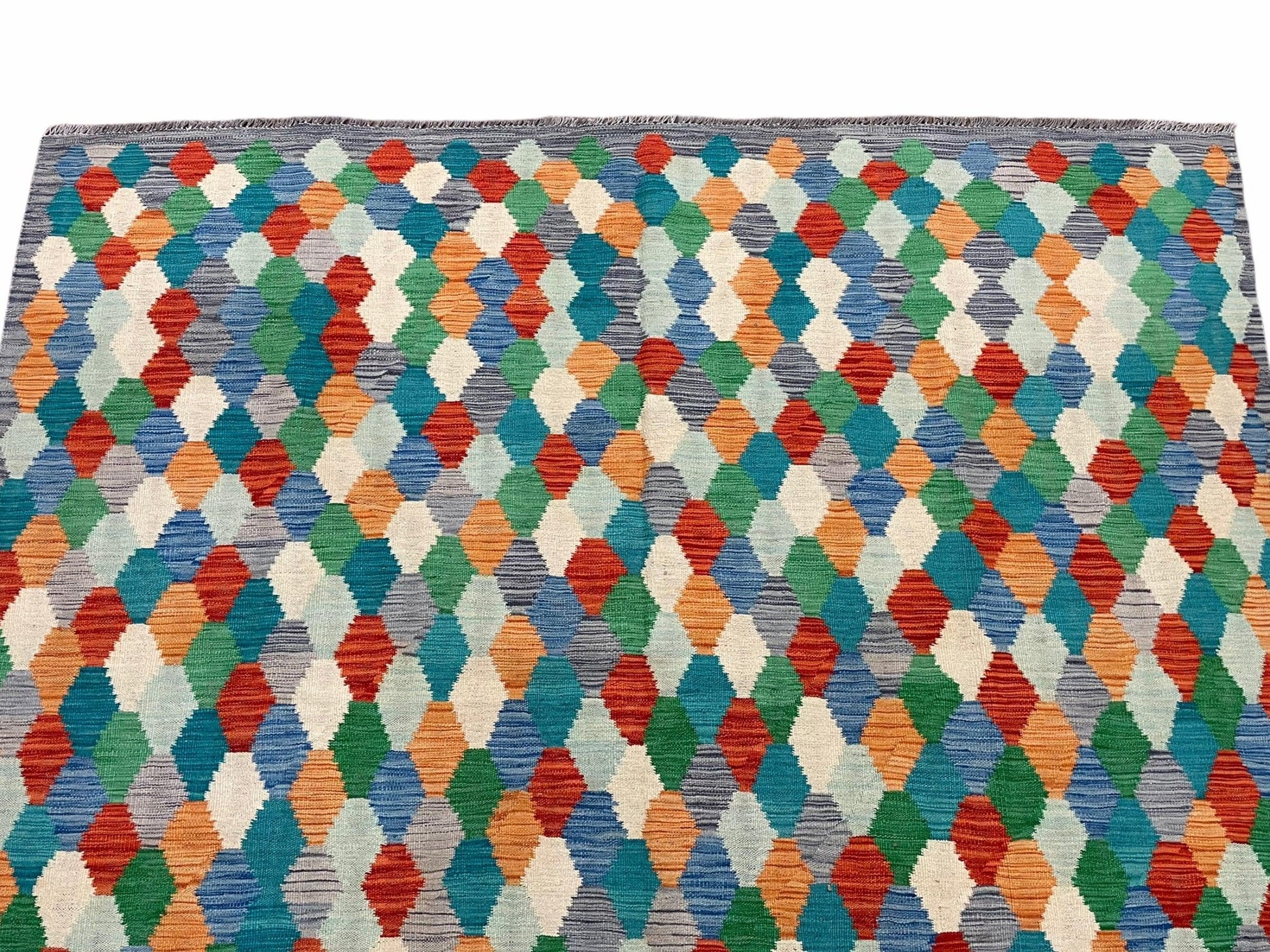 6.5 x 9.5 Colorful Chobi Kilim Rug 6 x 9 Multicolor Turkish Kilim Rug 7x10 Chobi Kilim Rug Playroom Rug Wool Kilim Rug 6x9 New Tribal Kilim - Nuvé
