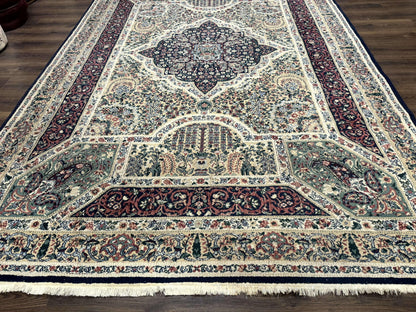 Persian Rug 8x11, Belgium Power Loomed Rug, Kirman Lavar Floral Design, Vintage Rug - Nuvé