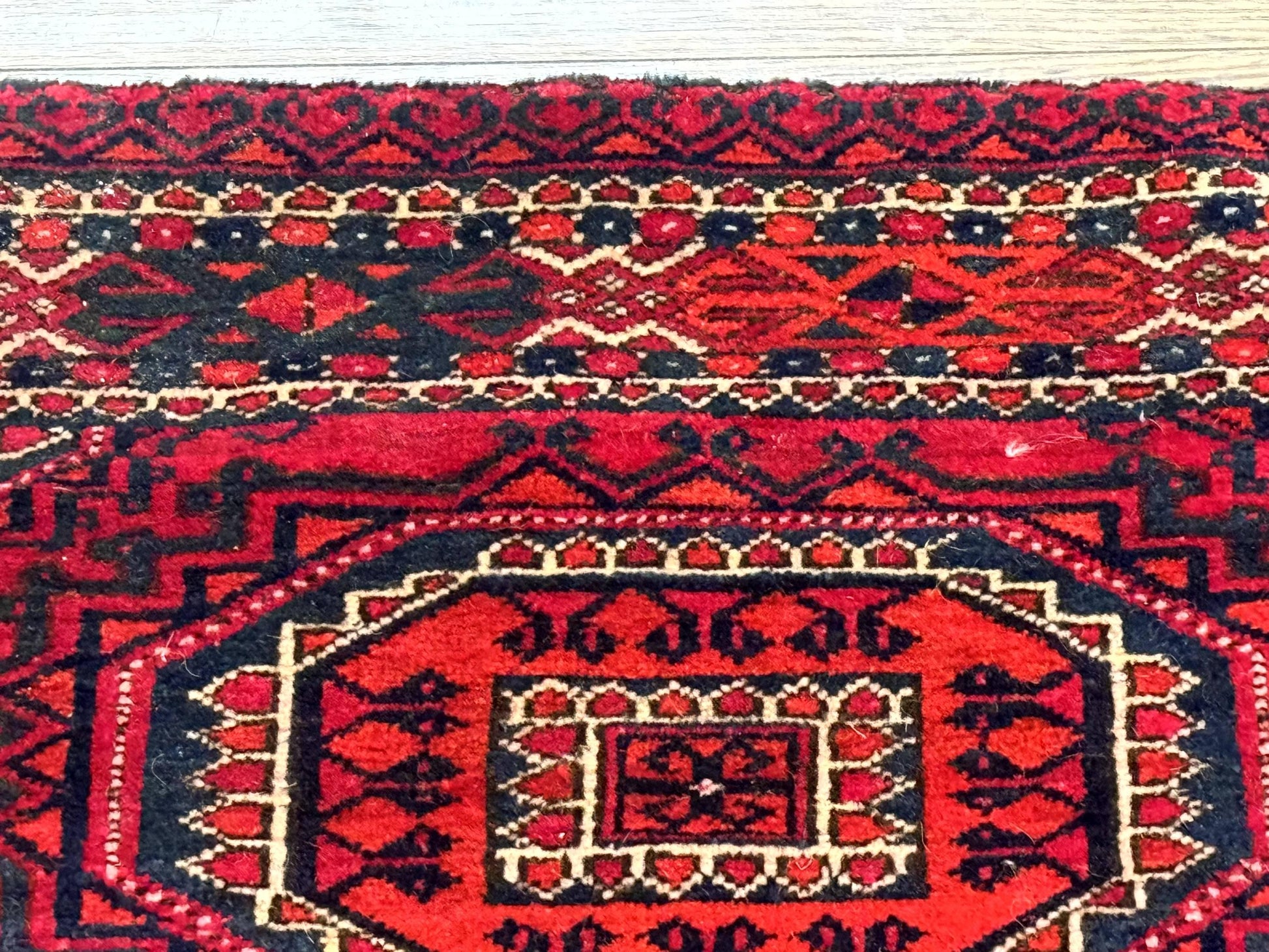 Antique Turkoman Salor Rug, Turkoman Textile, Fine 400 KPSI, Red, Persian Tribal Rug - Nuvé
