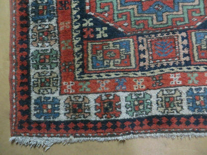 3 '4" X 10' Vintage Handmade Turkish Kazak Caucasian Wool Runner Rug Red Nice - Nuvé