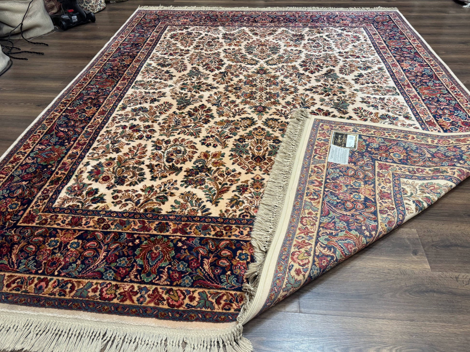 Karastan Rug 8.8 x 10.6 Ivory Sarouk #700/760, Wool Discontinued Original 700 Series - Nuvé