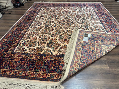 Karastan Rug 8.8 x 10.6 Ivory Sarouk #700/760, Wool Discontinued Original 700 Series - Nuvé