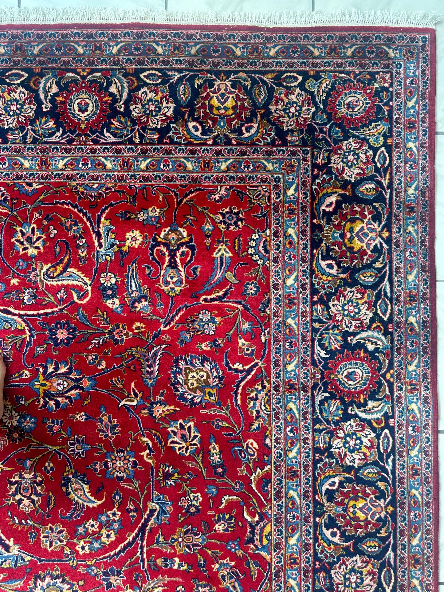 Incredible Persian Kashan All Over Wool Rug 10’2” x 14’ - Nuvé