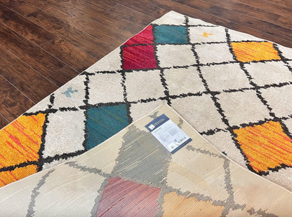 Panel Design Rug 5 x 7.6, Ivory/Beige & Multicolor - Nuvé