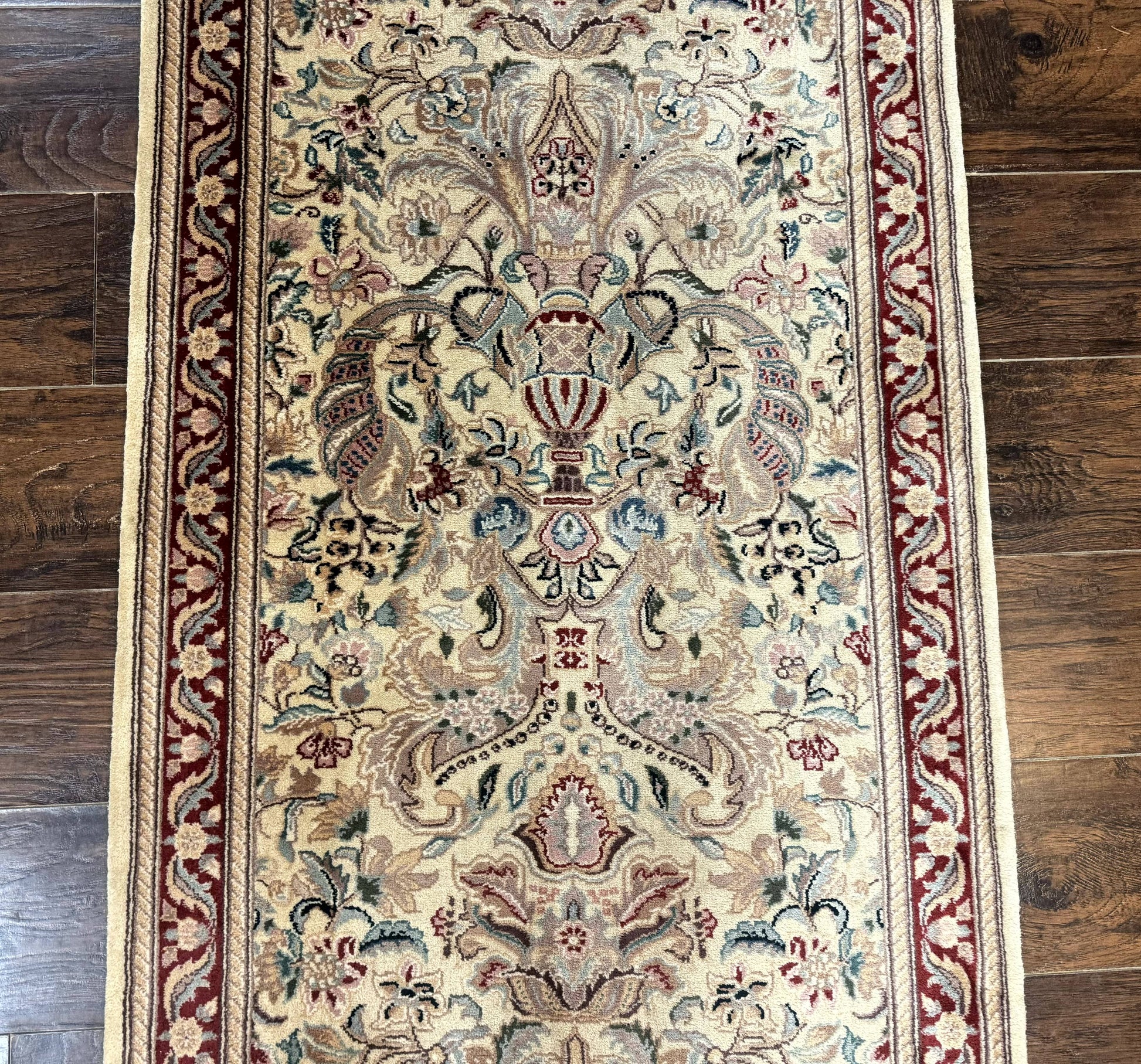 Pakistani Runner Rug 2.8 x 14, Pak Persian Hallway Rug, Cream Color - Nuvé
