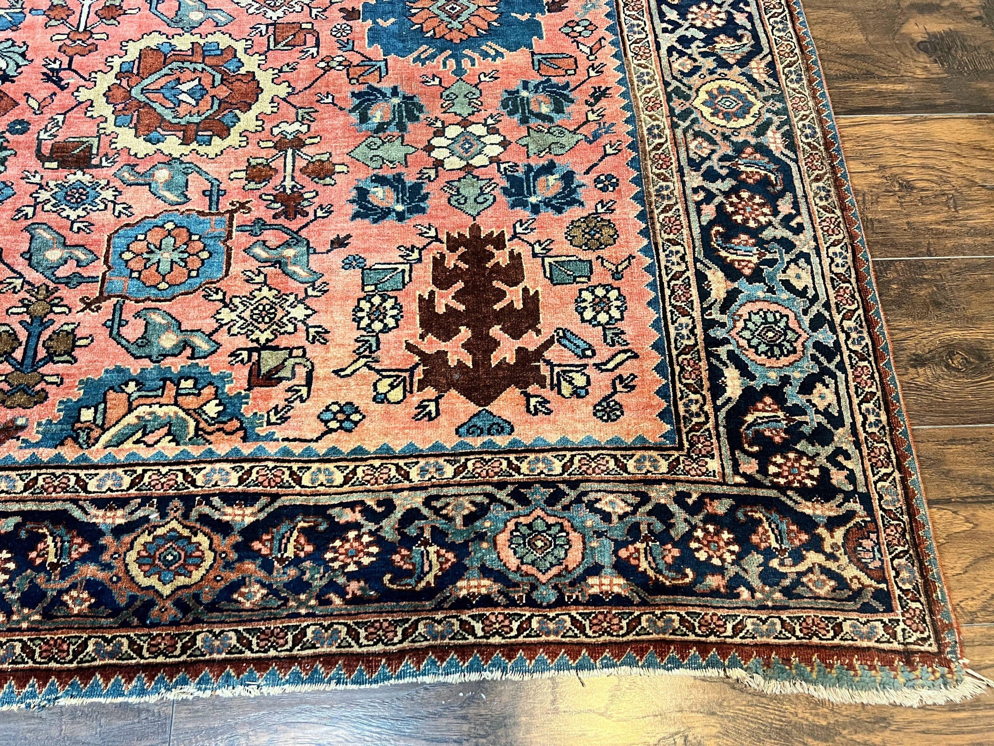 Rare Persian Sarouk Farahan Rug 9x15 – Antique Wool Carpet, Signed By Master Weaver - Nuvé