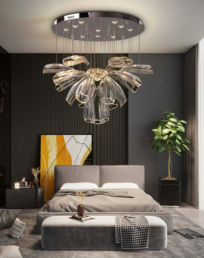 Glass Lotus Chandelier - Nuvé