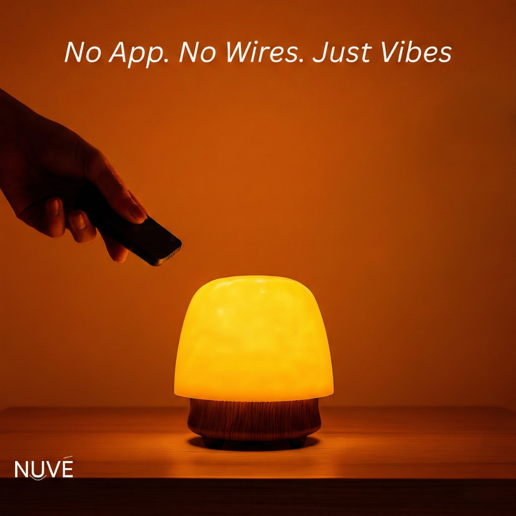 Nuvé Luma Harmonia skincare device with sleek design, featuring LED lights and control panel for at-home facial treatments.