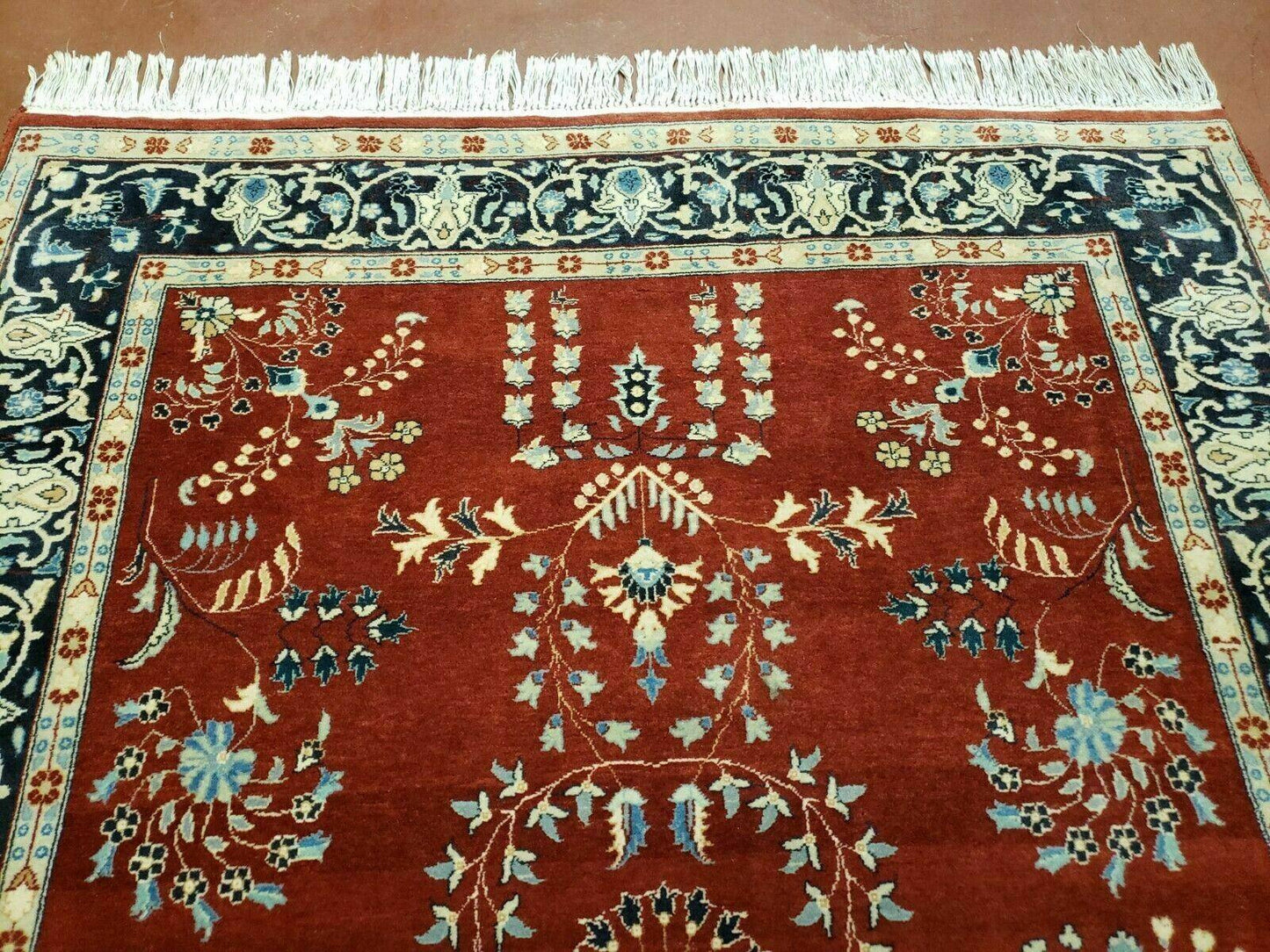 4' X 6' Vintage Handmade Pakistani Rug Highly Detailed Red - Nuvé