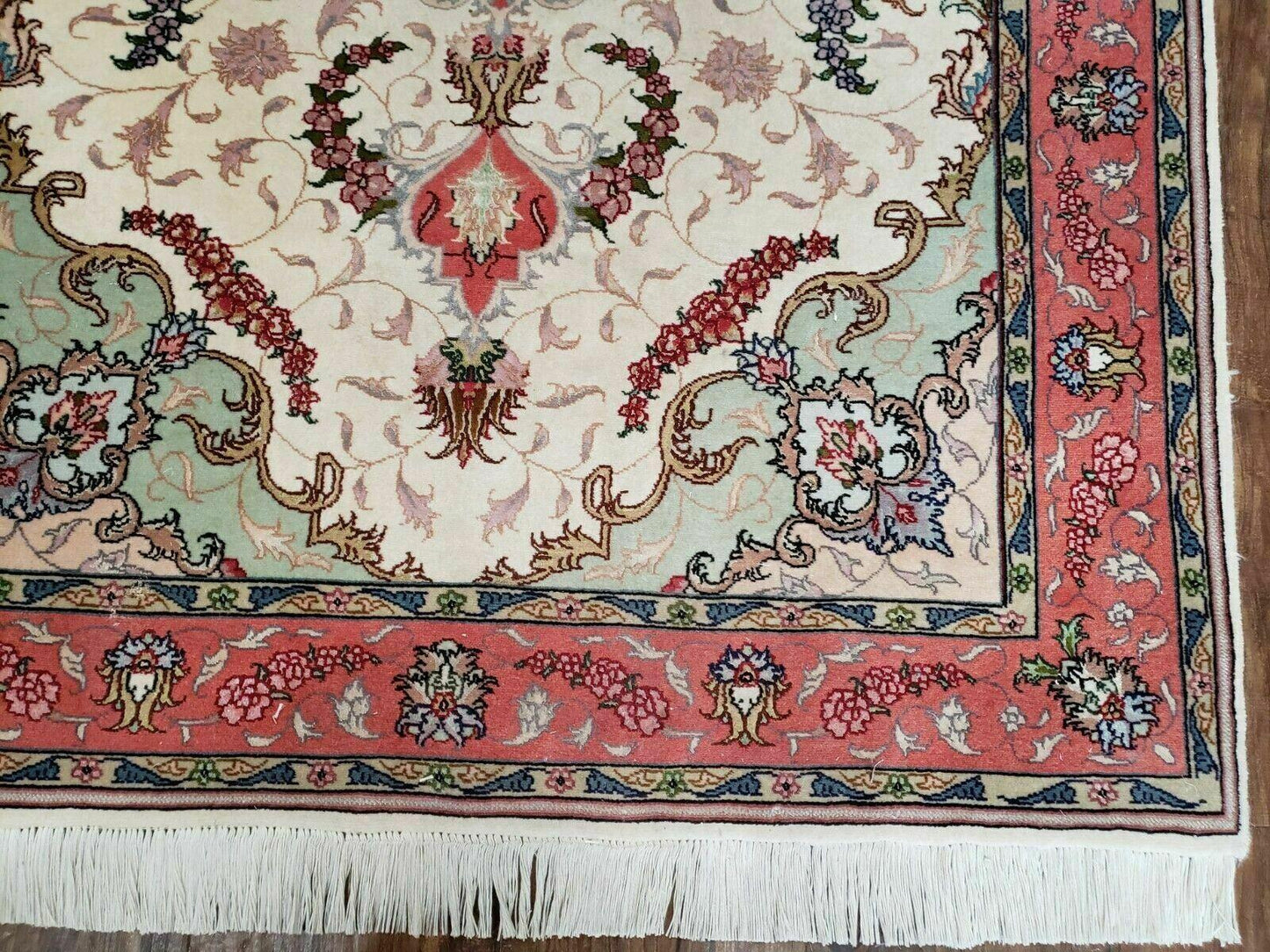 3' 4" X 5' Vintage Handmade Ultra Fine Floral Oriental Turkish Rug Carpet Wow - Nuvé