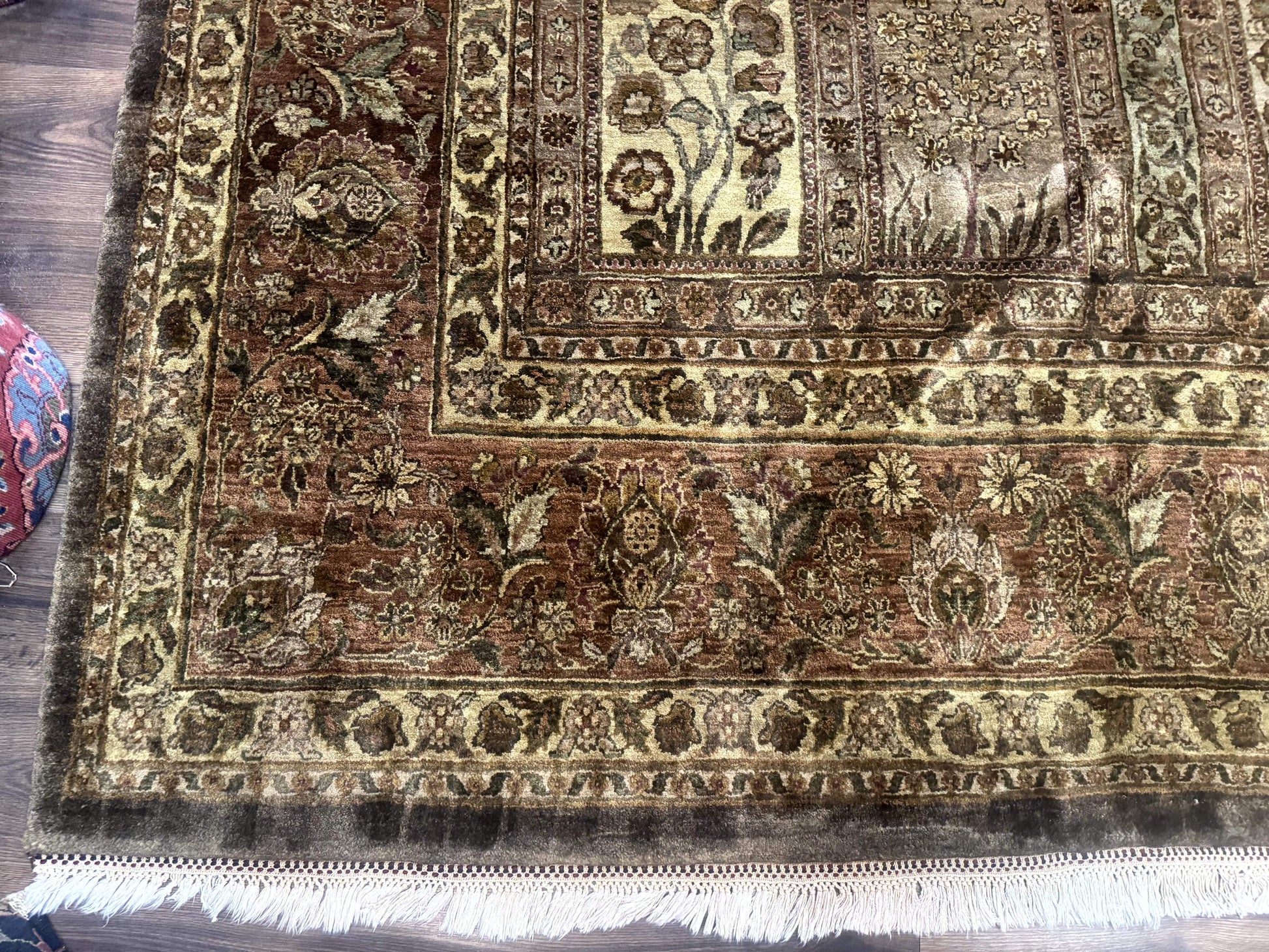 Large Indian Wool Rug 12x14, Wool Handmade Panel Design Carpet, Traditional, Palace Size - Nuvé