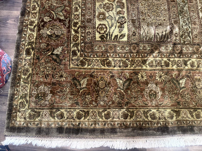 Large Indian Wool Rug 12x14, Wool Handmade Panel Design Carpet, Traditional, Palace Size - Nuvé