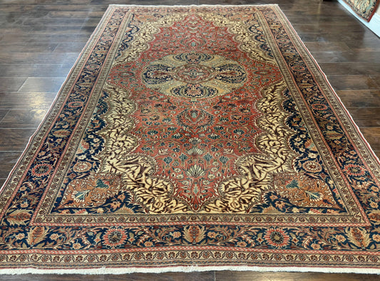 Turkish Kayseri Rug 6x10, Antique Turkish Carpet, Floral Medallion, Oriental Carpet, Red - Nuvé