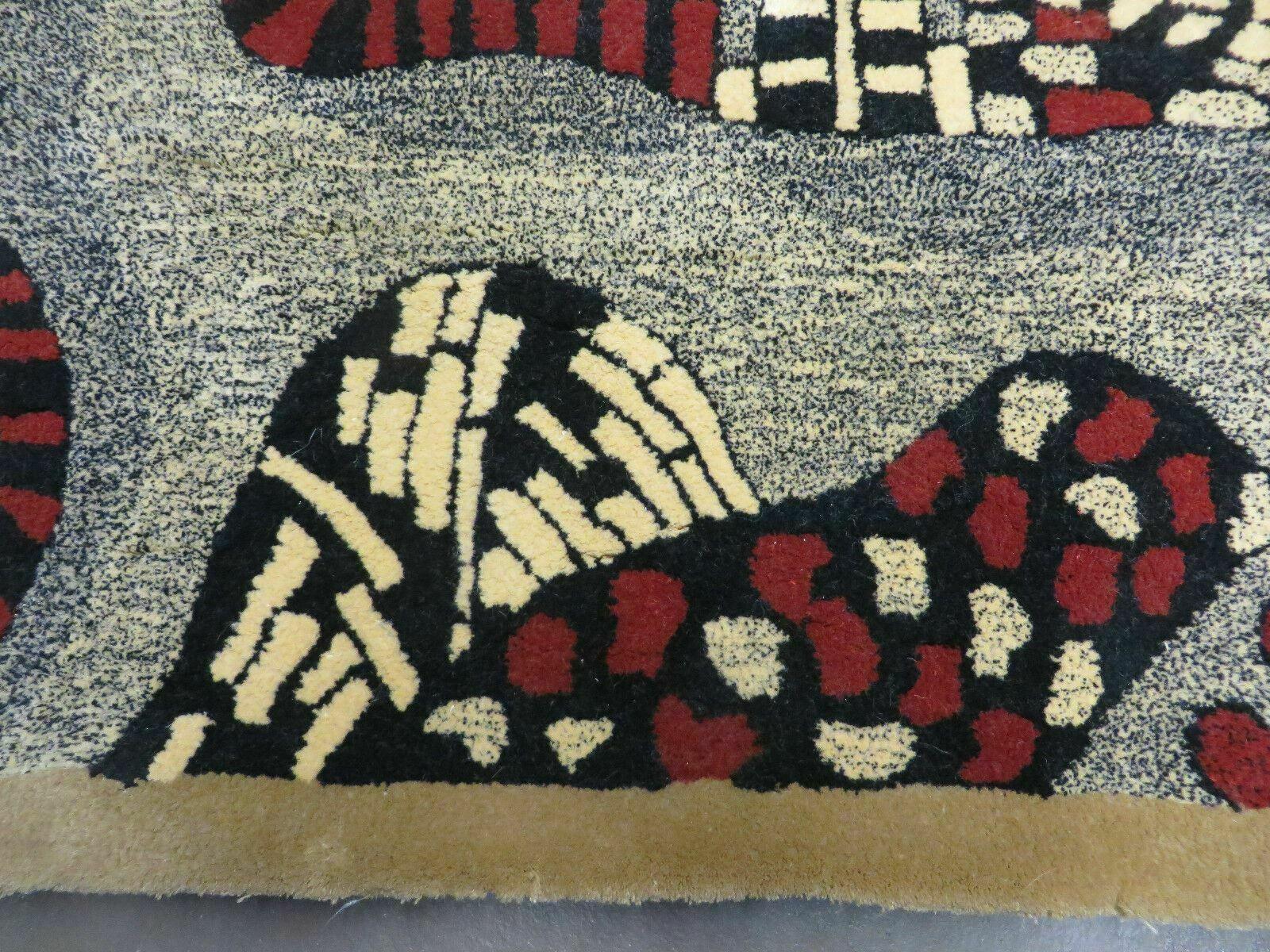 3' X 4' Vintage Hand Crafted Israel Wool Rug Carpet Wall Hanging Signed Hebrew - Nuvé