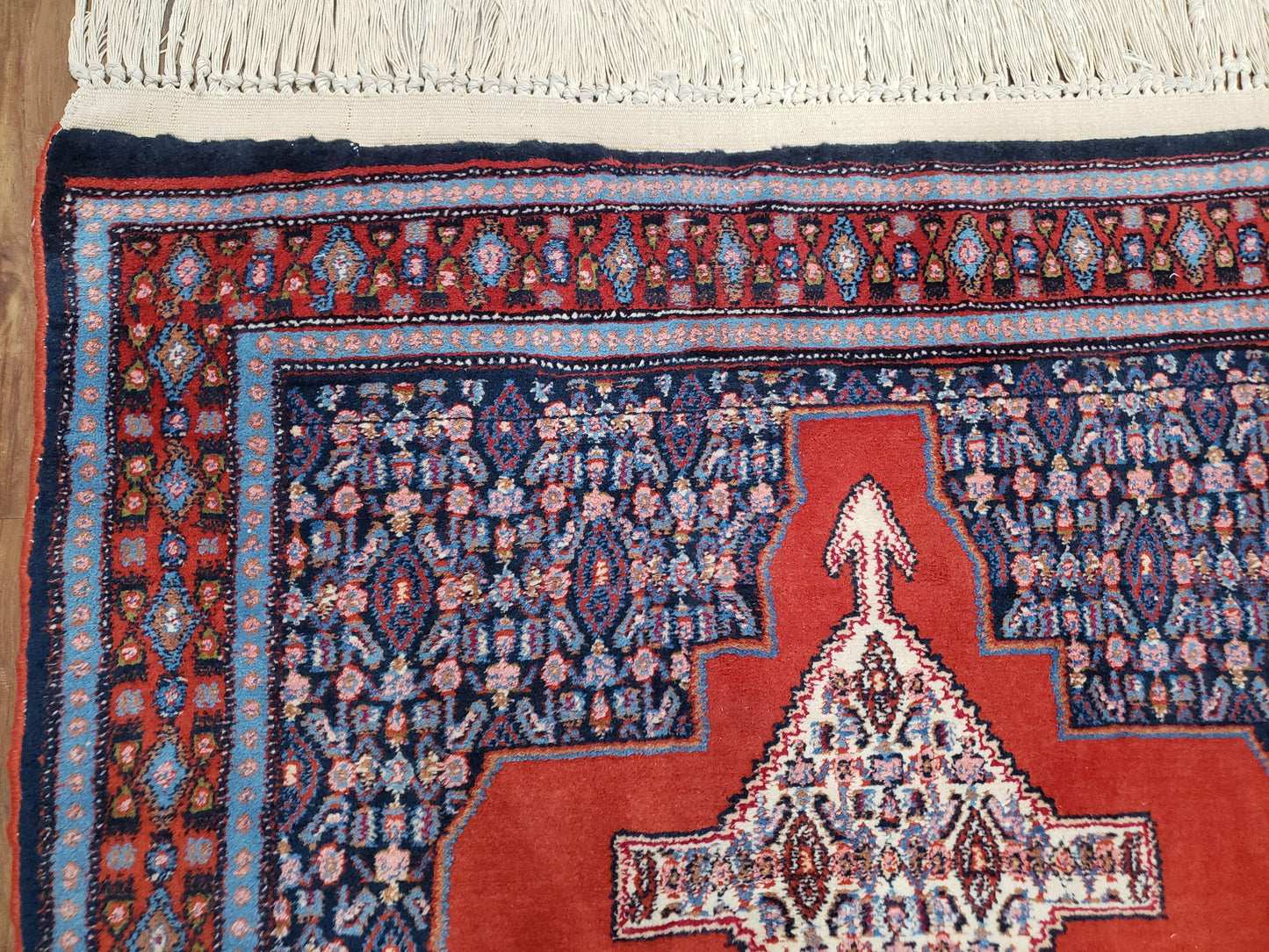 4x6 Western Kurdistan Kurdish Carpet Senneh Wool Area Rug Veg Dyes Red Blue Nice - Nuvé