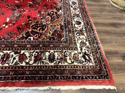 Palace Size Persian Rug 11x18, Red, Bibikabad Rug, Handmade Large Wool Carpet, Persian Hamadan Rug, Dargazin Rug - Nuvé