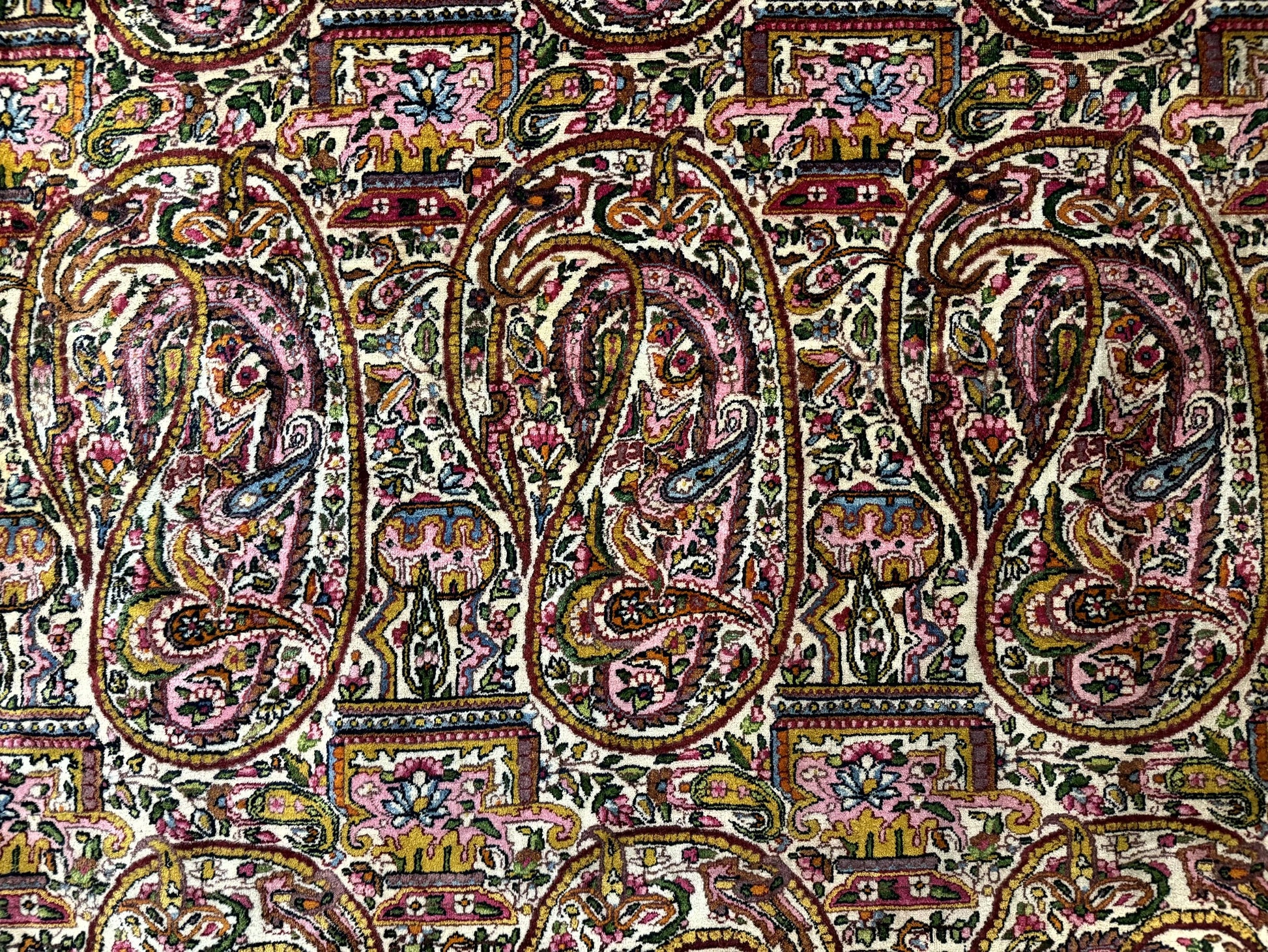 Rare Antique Persian Kerman Lavar Rug 9x12, Boteh Paisley Design - Nuvé
