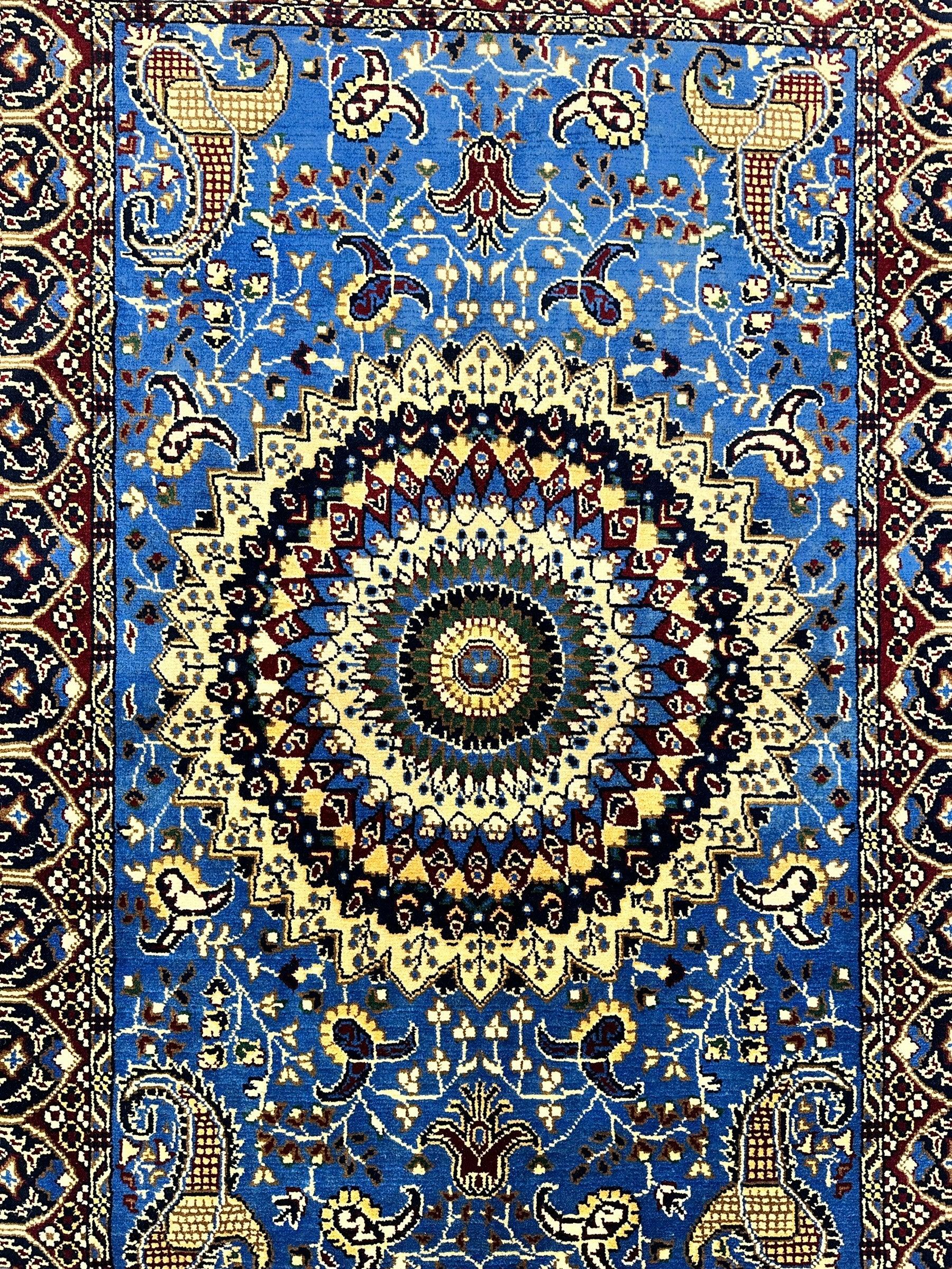 Hand-Knotted Parak Rug – Sky Blue, 40” x 60” | Afghan Wool Rug - Nuvé